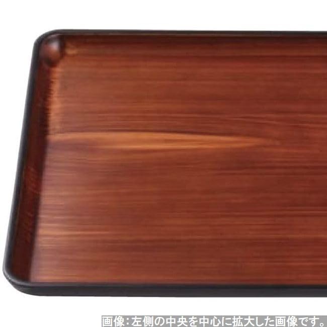 Made in Teak Wood Fugen Small x 34cm x J-kitchens Placemat/Tray, Japan, Elegant, 6-Shaku (1.5 ft) Long, Grain, Lacquer, Lightweight, (48.5cm 2.9cm)