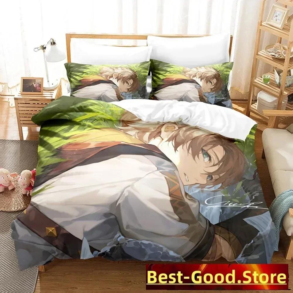 Top Cartoon Bedding Set Genshin Impact Game Kids 3d Duvet Cover Set Comforter Bed Linen For Children Boy Decor Bedclothes Size