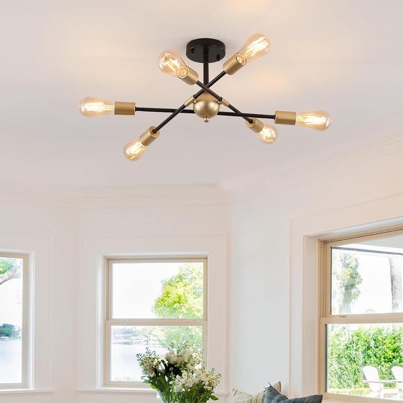 Simple Living Room Bedroom Dining Room Study Retro Industrial Wind Iron Chandelier