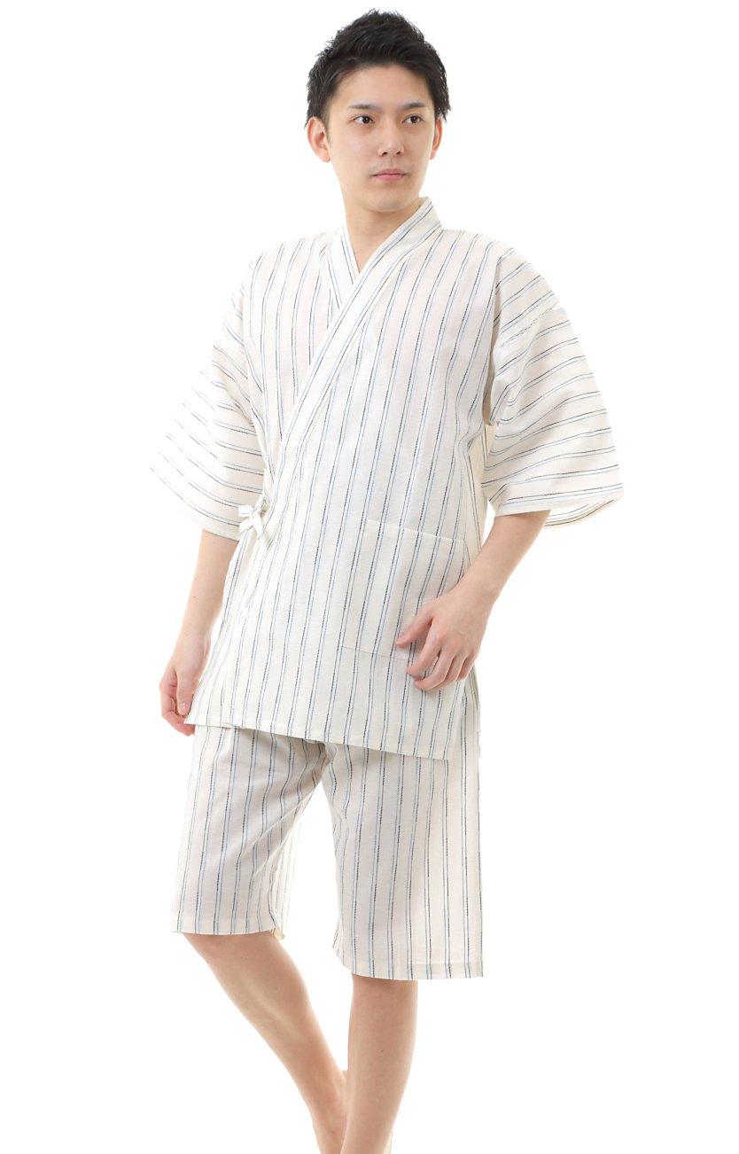 

Sashiko Jinbei шитье и окрашивание, все сделано в Японии Sashiko Stripe White 60010WH M [Edoten] Нитки, мужские белый