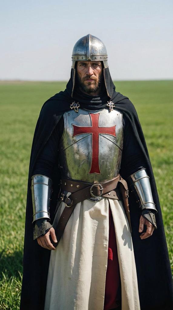 Templar Crusader Armor Outfit Medieval Knight Steel Suit with Helmet and Cloak for Cosplay