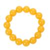 Ethnic Style Amber-Look Buddhist Beads Bracelet - Unisex Chicken Fat Yellow Strand