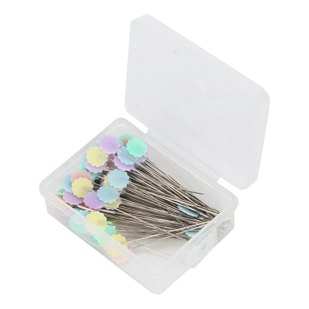 100pcs Flower Head Sewing Pins Flat Head Straight Quilting Pins for Sewing   Projects