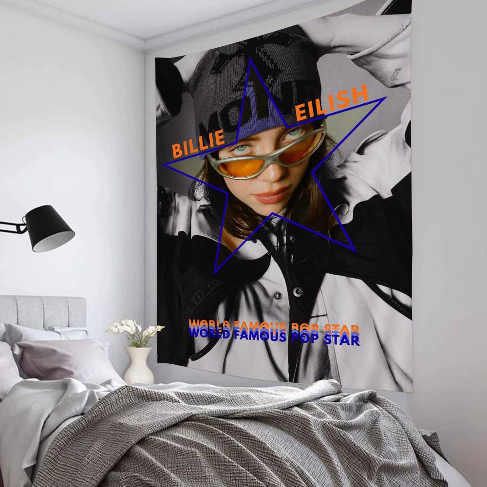 1pc Famous Singer BbillieS Singer Colorful Tapestry Wall Hanging Bohemian Wall Tapestries Mandala Wall Art Decor