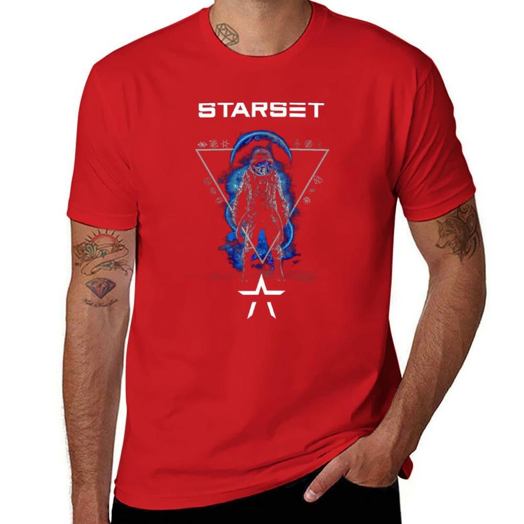 Maglietta Starset taglie forti top fan sportivi moda coreana ragazzi bianchi maglietta a maniche corte uomo