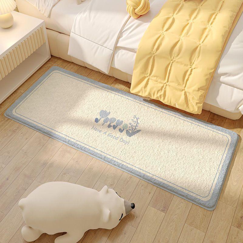 Ins Wind Imitation Cashmere Carpet Bedroom Bed Blanket Children's Room Long Foot Mat Can Sleep and Sit Cushion Non-slip Floor Mat