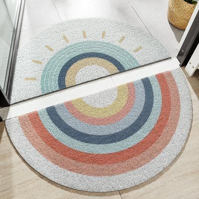 Ins Small Fresh Pvc High Elastic Wire Circle Semi-circular Floor Mat Entry Door Household Dirt-resistant and Wear-resistant Anti-slip Mat
