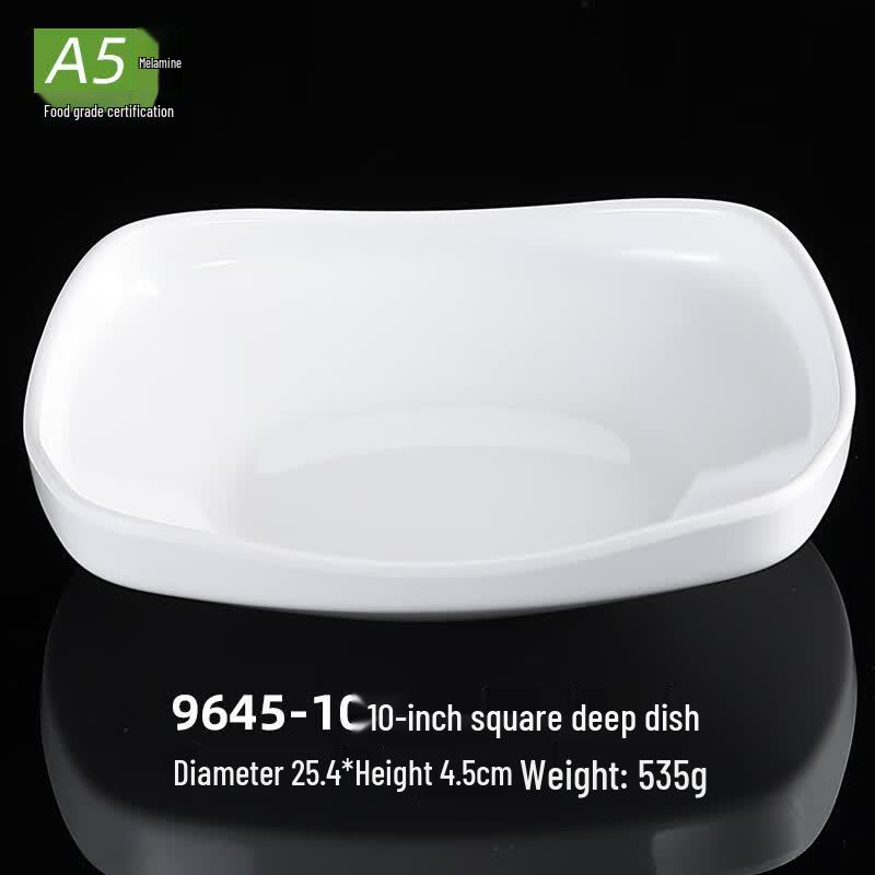 Xiyao Melamine White Square Deep Serving Plate
