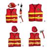 1/2/3/6pcs Firefighter Costume Fire Fighter Costume Halloween Dress Up Costumes