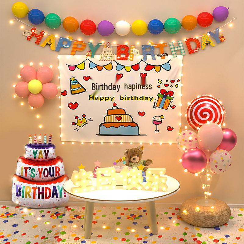 Baby's First Birthday Décor - Balloons & Party Scene for Boys & Girls