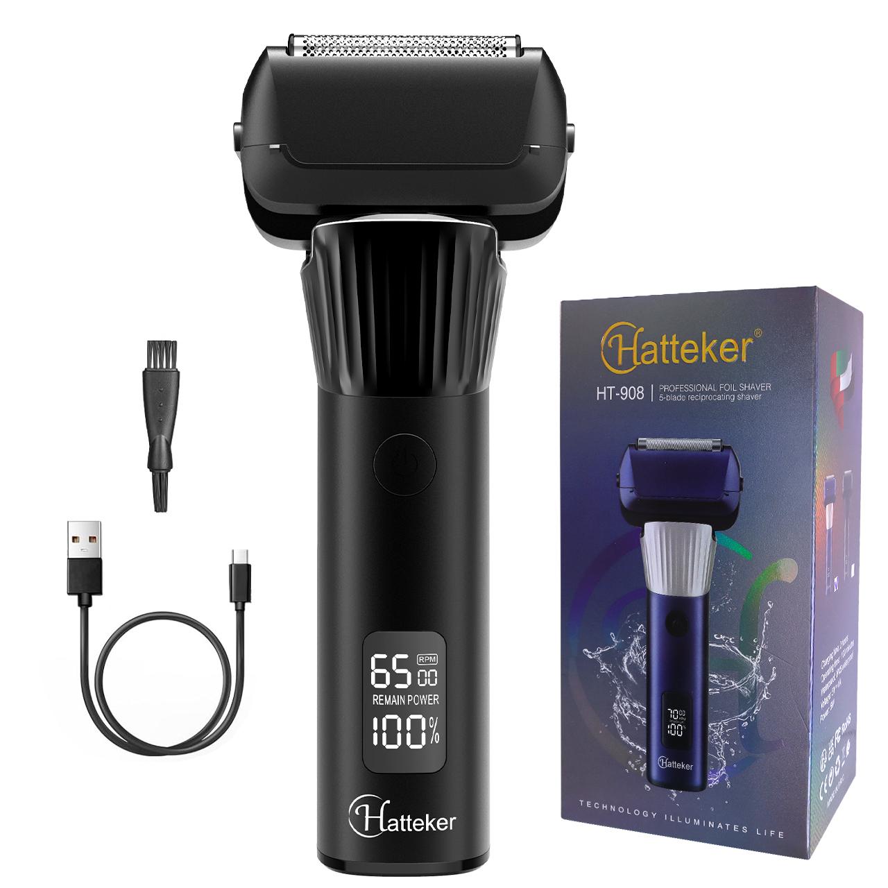 

Бритва HATTEKER с 5 лезвиями для мужчин Профессиональные бритвы Чистая бритва Сеточная бритва Водонепроницаемая Влажная и сухая Беспроводная чёрный