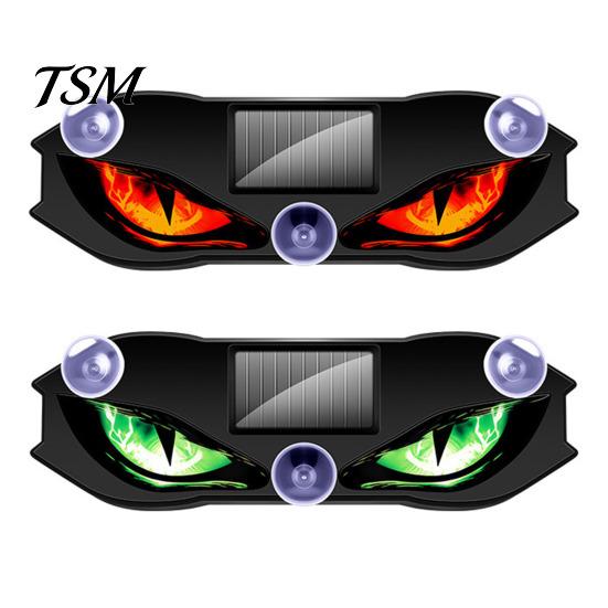 Auto Interior Night Lights Solar Devil Eyes Light for Windshield, Window Warning Sign with Three Smart Modes, Automotive Ambient Lighting Kits