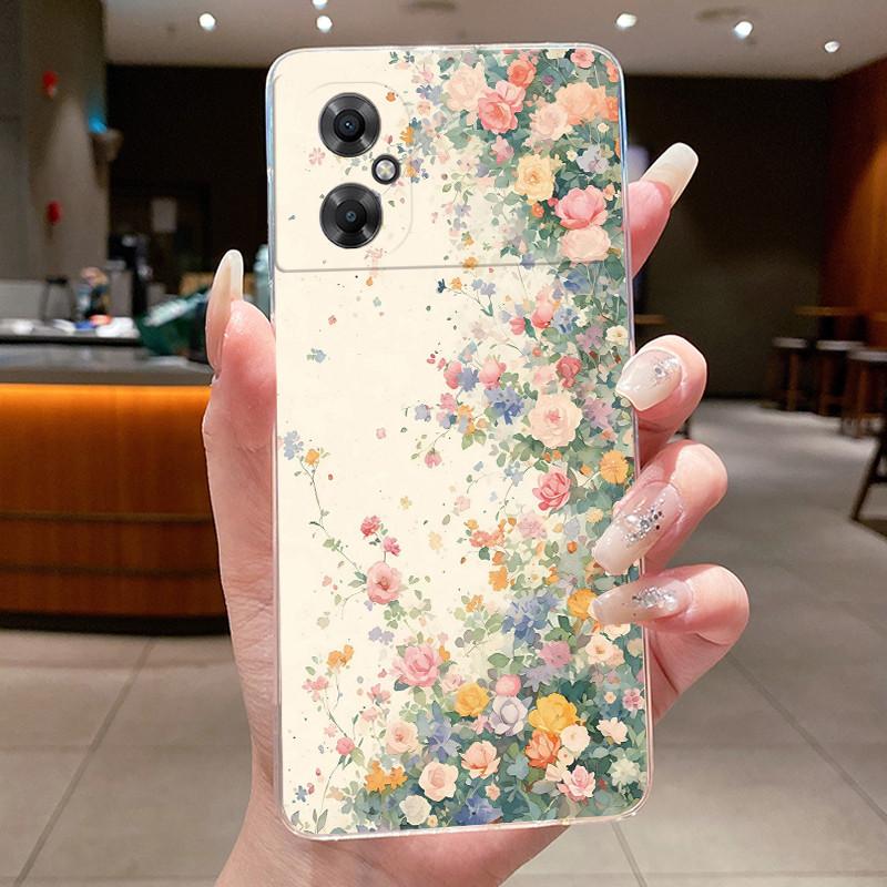 Phone Case For Xiaomi POCO M4 5G / Redmi Note 11R 5G Fundas Butterfly Bow Protective Casing Transparent Soft Silicone TPU Cover