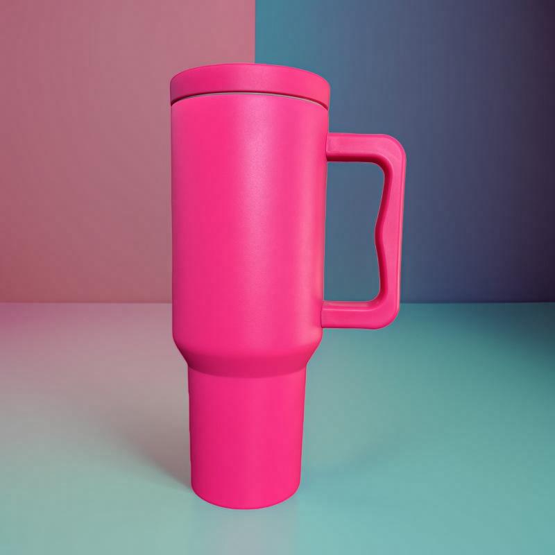 40oz Large Capacity Cup 304 Stainless Steel Insulated Cup New Car Straw Ice King Cup Handle Cup