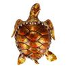 Tortoise Figurine Electroplated Turtle Jewelry Trinket Storage Box Ornament with Rhinestones