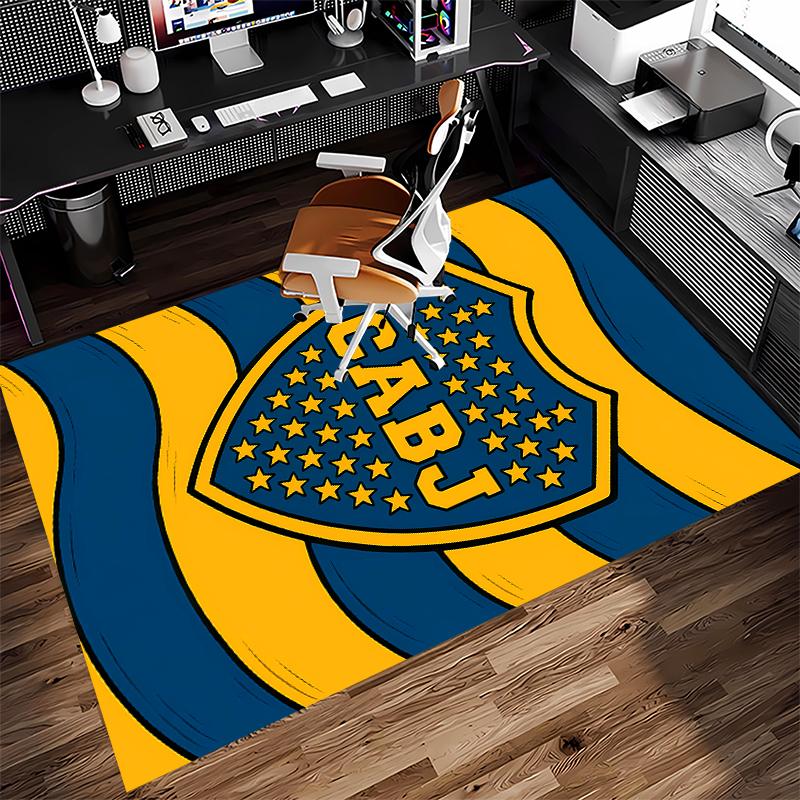 1pc Club Atlético Boca Juniors Print Area Rug - Soft,Washable Non-Slip Indoor Mat for Office Chairs,Living Room,Home Office Decorative Rug