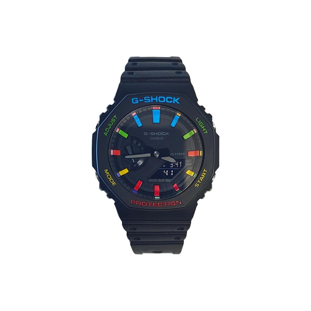 CASIO Men Liquid Crystal,Analog Dual Display Series Black Watch GA-2100-1A1(Watch3--)