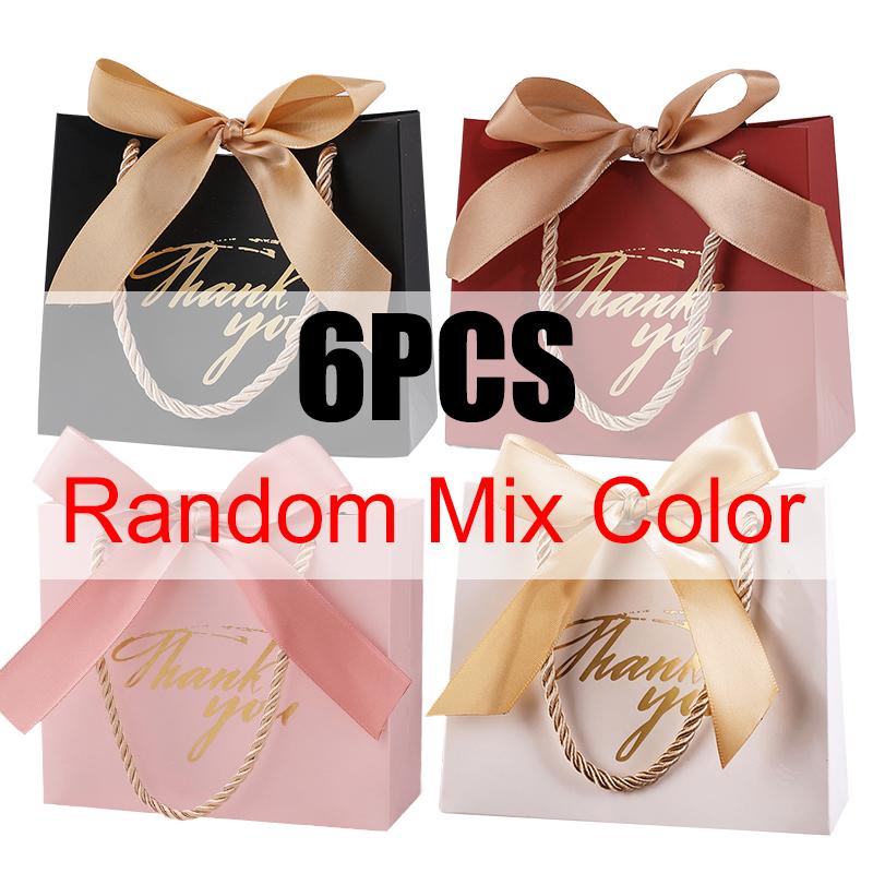 6121824PCS Thankyou Gift Bag Wedding Party Favor Gifts Wrapping Props Black White Red Pink Available Holiday Goodie Bags ZYF