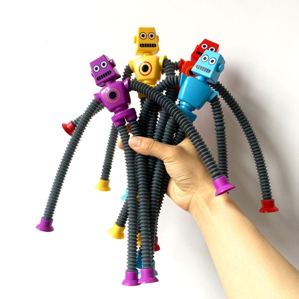 DIY Stretch Tube Telescopic Suction Cup Montessori Sensory Toy Fidget Toys Robot Pop Tubes Toy