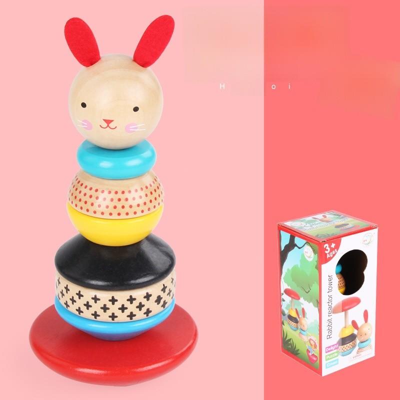 Wooden Bunny Balancing Children Toy Early Education Cognitive Skills Enhancement