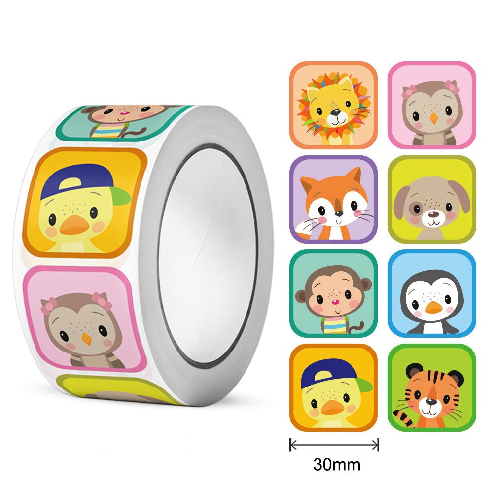 

Наклейки с именами на осень 3x3 см с изображением мультяшных животных в квадрате, милые вещи X036 A10-300pcs-3x3cm