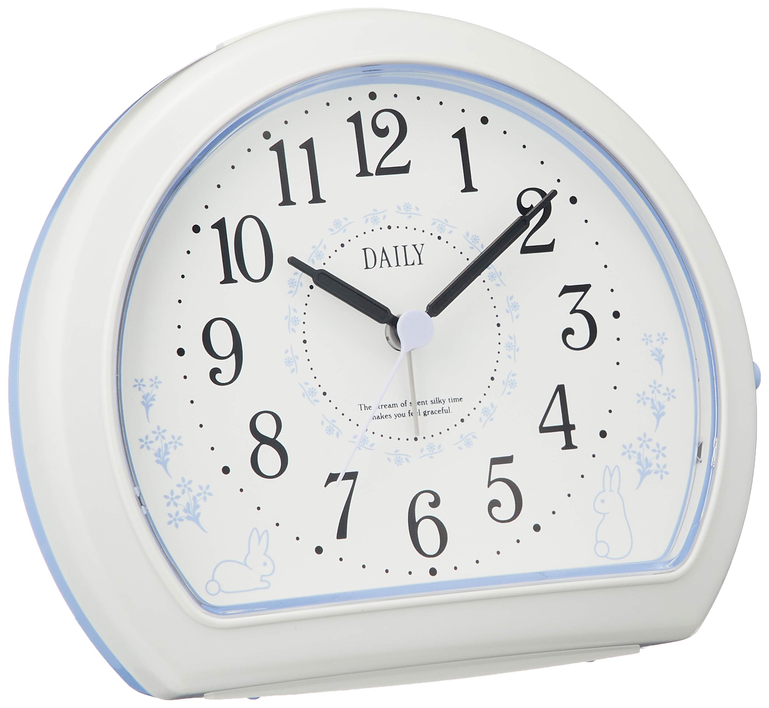 

RHYTHM Quartz Alarm Clock Analog Electronic Sound Rabbit Pattern White DAILY R550 4SE550DN12