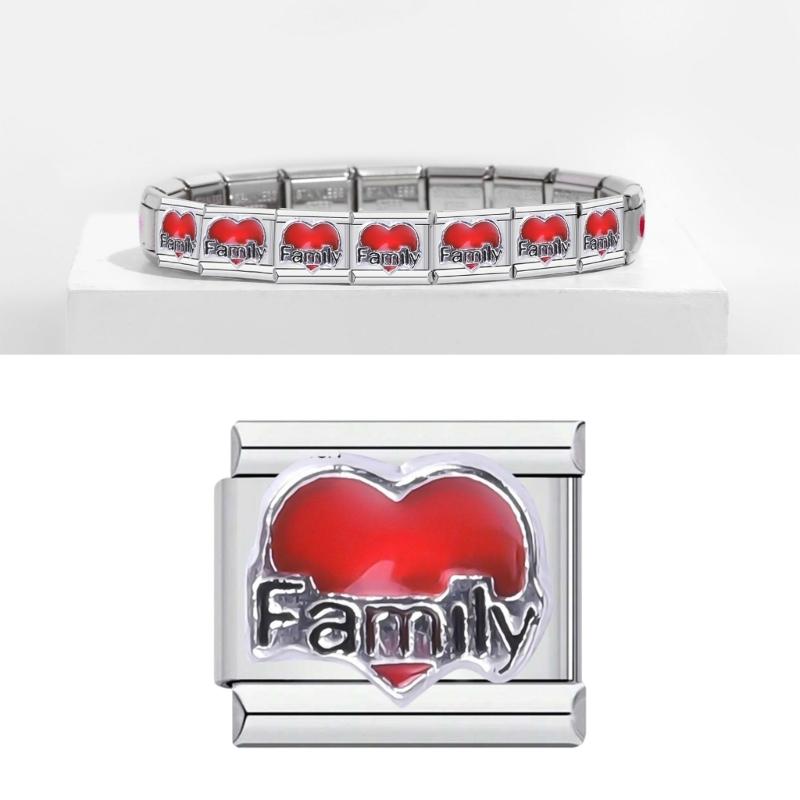 Stylish Heart Letter Bracelet Modular Elements In Stainless Steel Designed For Fashion Enthusiasts And DIY Lovers