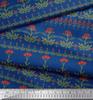 Soimoi Cotton Cambric Fabric Leaves & Floral Artistic Print Fabric by the Metre 42 Inch
