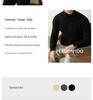 Men's Lazy Style High Neck Sweater - Lyocell Wool Blend Jacquard, Autumn Winter Warm Knitwear