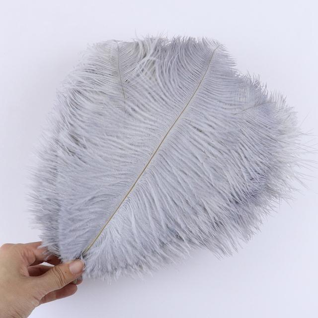 

10 шт./лот, натуральные белые страусиные перья, свадебное украшение для дома, 15-20 см/25-30 см/30-35 см, страусиные перья, центральное украшение для стола, поделки 30-35cm светло-серый