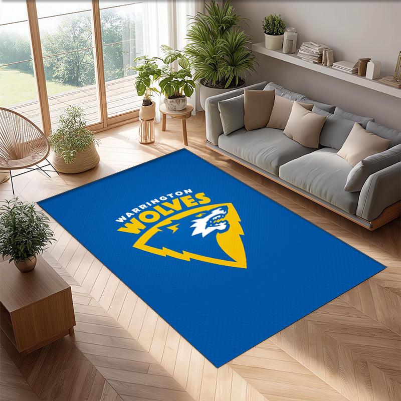 Warrington Wolves Crystal Velvet Carpet Soft Anti?Slip Floor Mat Comfortable Home Living Room Bedroom Decor Rug