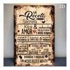 Metal Wall Art Poster 'La Reteta Secreta' Spanish Cuisine, Kitchen Decor, Durable