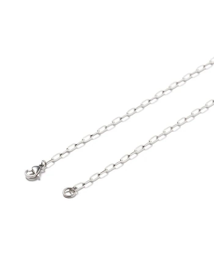 Surgical Link Chain Mini Flower Turquoise Charm Necklace (PLT-NL-033_SV)