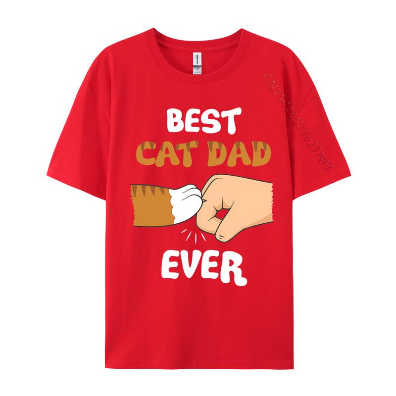 T-Shirt für Männer Bester Katzenpapa aller Zeiten Vatertag T-Shirts Baumwolle Oberteile T-Shirts Rundhals Herrenbekleidung Übergröße