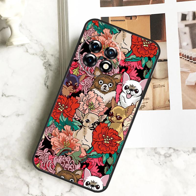 Cartoon Chihuahua Hund Fall Für OnePlus 12 12R 11 9 10 Pro 10R 9R 8T 10T Nord 3 CE 2 Lite 2T N10 N20 N30 CE4 Abdeckung