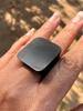 Ebony Wood Jewelry Ring, Square Cushion Shape, Size US 8.5, Statement Ring, Handmade Handcrafted Cocktail Jewelry