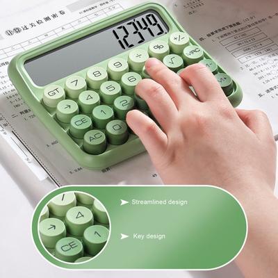Large Calculator Silent 12 Digits Big Buttons Large LCD Display Gradient Color Mechanical Switch Calculator Accountant Office School Student