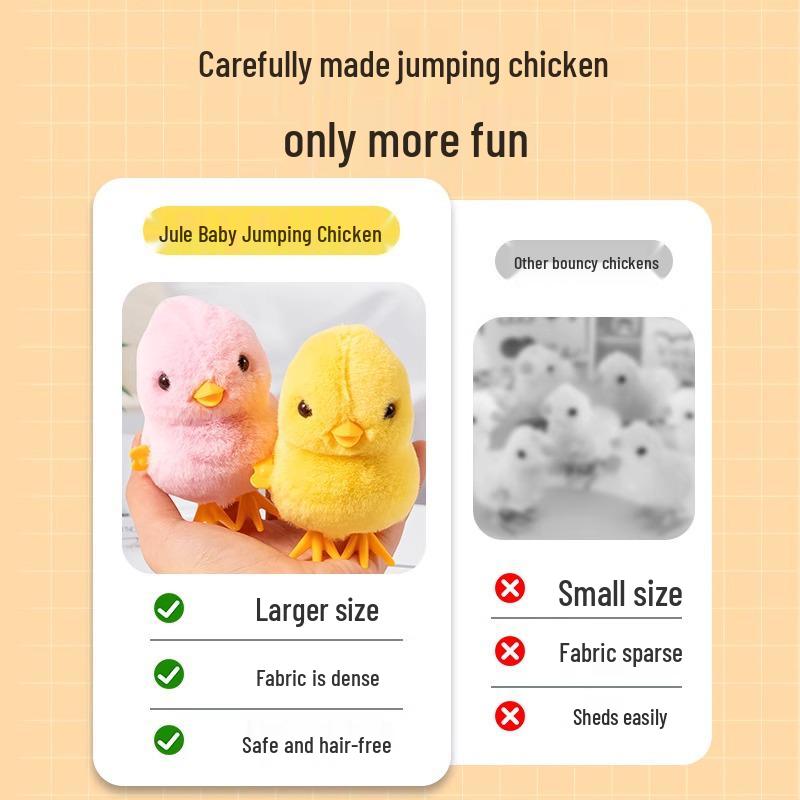 Clockwork Jumping Chick: Educational Plush Toy for Infants & Toddlers
