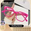 SUSZ  Reading Glasses Colorful PremiumRectangle Light BlockingWomen's Fashion Myopia Glasses Prescription Progressive Eyeglasses