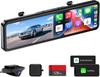 OKYES T16 Dash CarPlay Android Auto and Call Assistant FM Camera Front and Rear Power Super Night Backup LED Signal Parking Warranty 128GB Memory Cam,