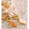 Yhpup Harz Acryl Handgefertigte Kette Ovaler Anhänger Mode Statement Halskette 18K Gold PVD Beschichtet Trendiger Wasserdichter Schmuck Geschenk