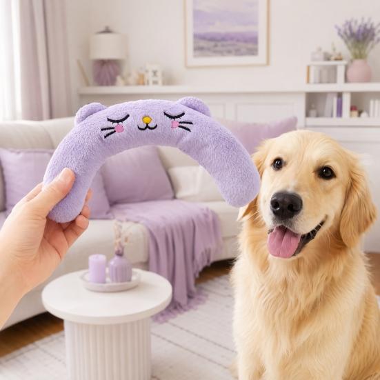 Interactive Pet Pillow With Built-in Bb Sound Device Soft Embroidered U-shaped Pet Neck Protector
