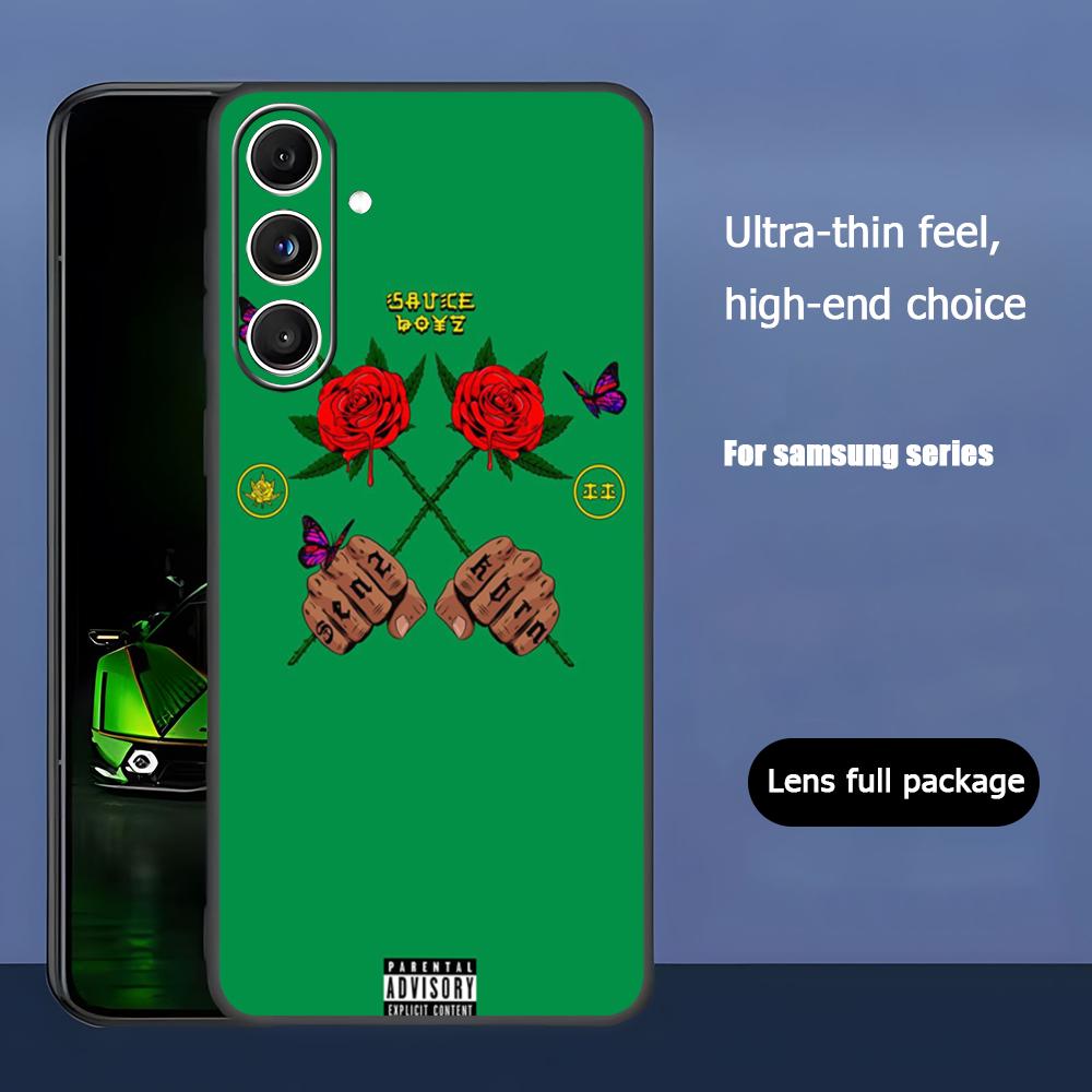 

Trend CoolRose Ela-dio SaucES Phone Case For Samsung Galaxy S26 S25 S24 S23 S22 S21 Plus Ultra Note20 Soft Black Galaxy S24
