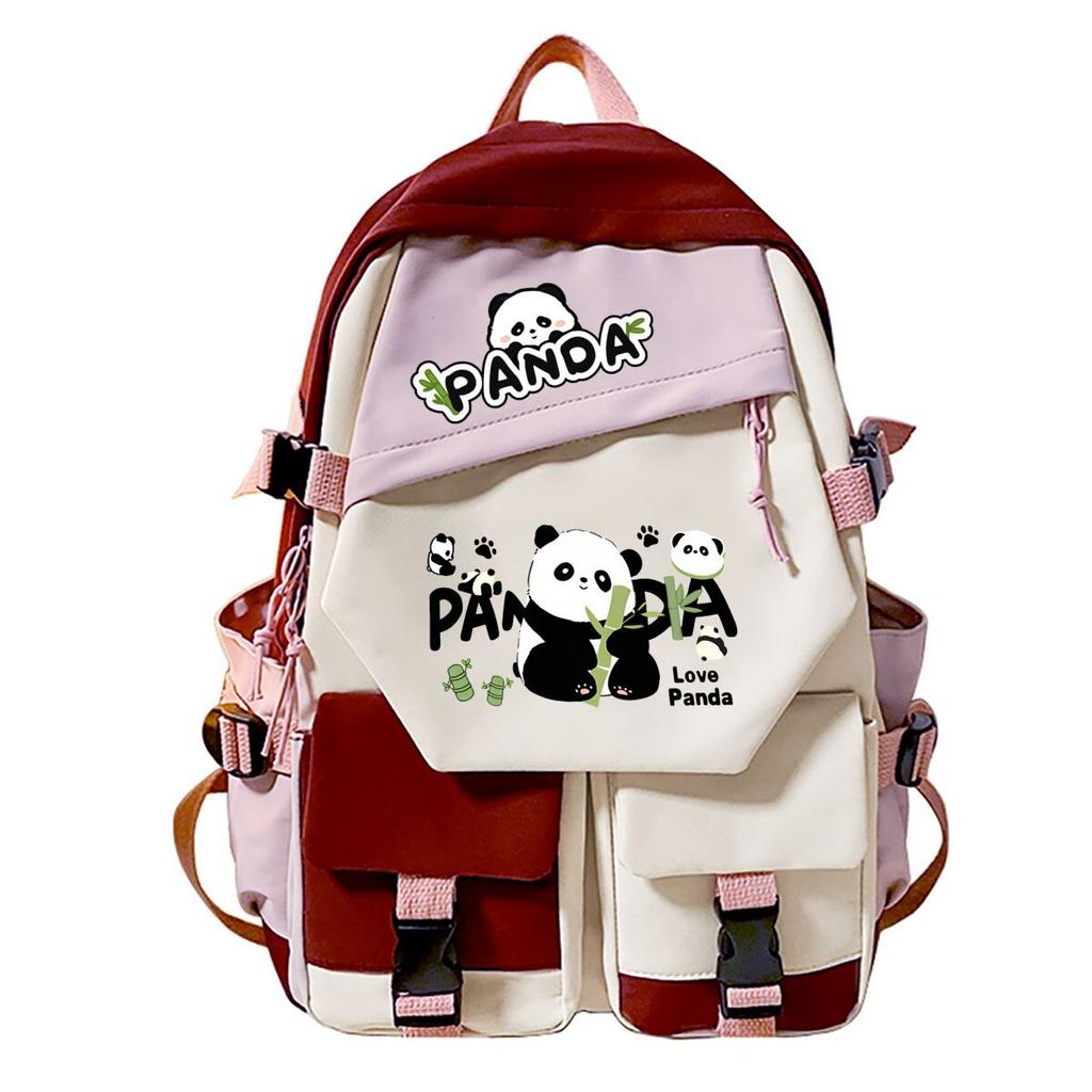 Panda Huahua Peripheral Printing Children'S Light Backpack Student School Bag Middle And High School Large Capacity
