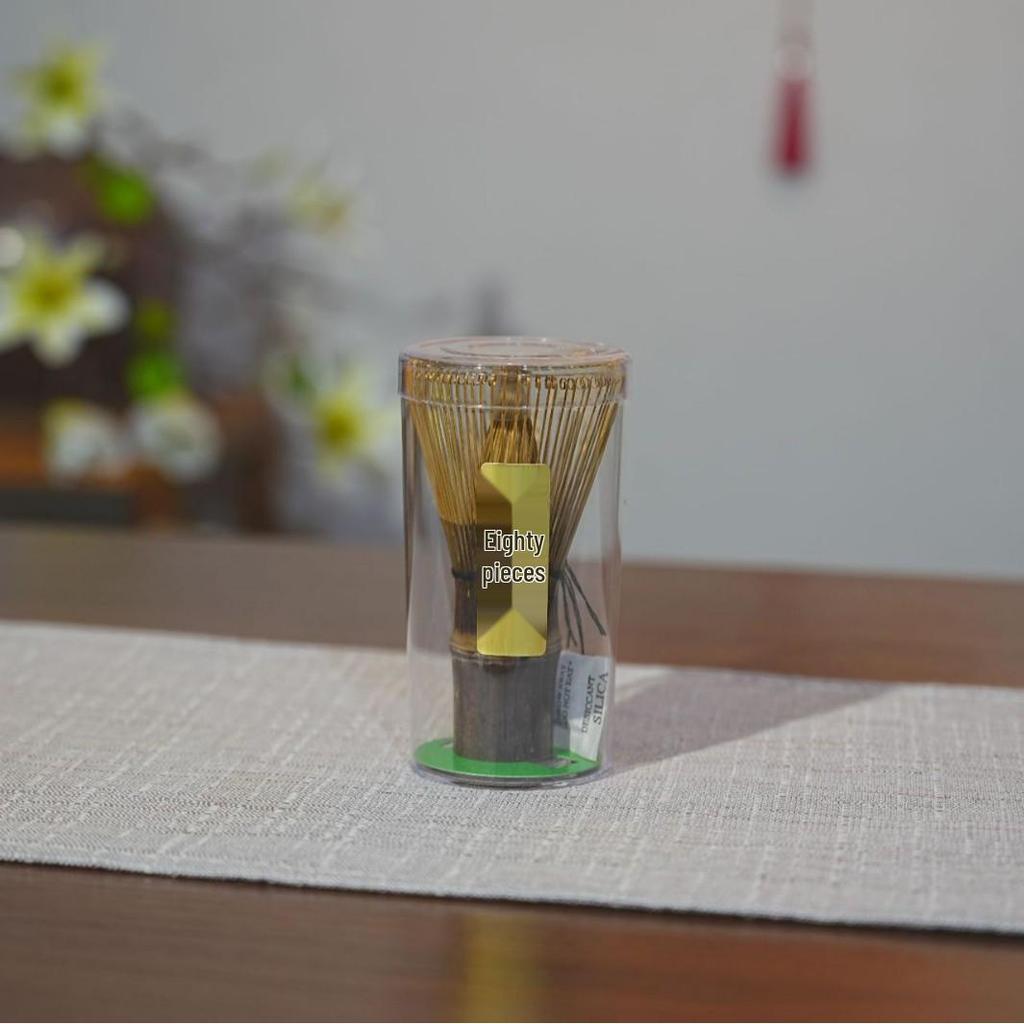 Sample Song Dynasty Matcha Ceremony Tool Set: Hundred-Pronged Bamboo Whisk, Chasen Stand, Tea Scoop, Stirring Brush