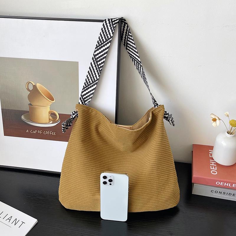 Women's 2025 Korean Style Color Block Tote Bag with Wide Strap: New Large Capacity Casual Shoulder Handbag