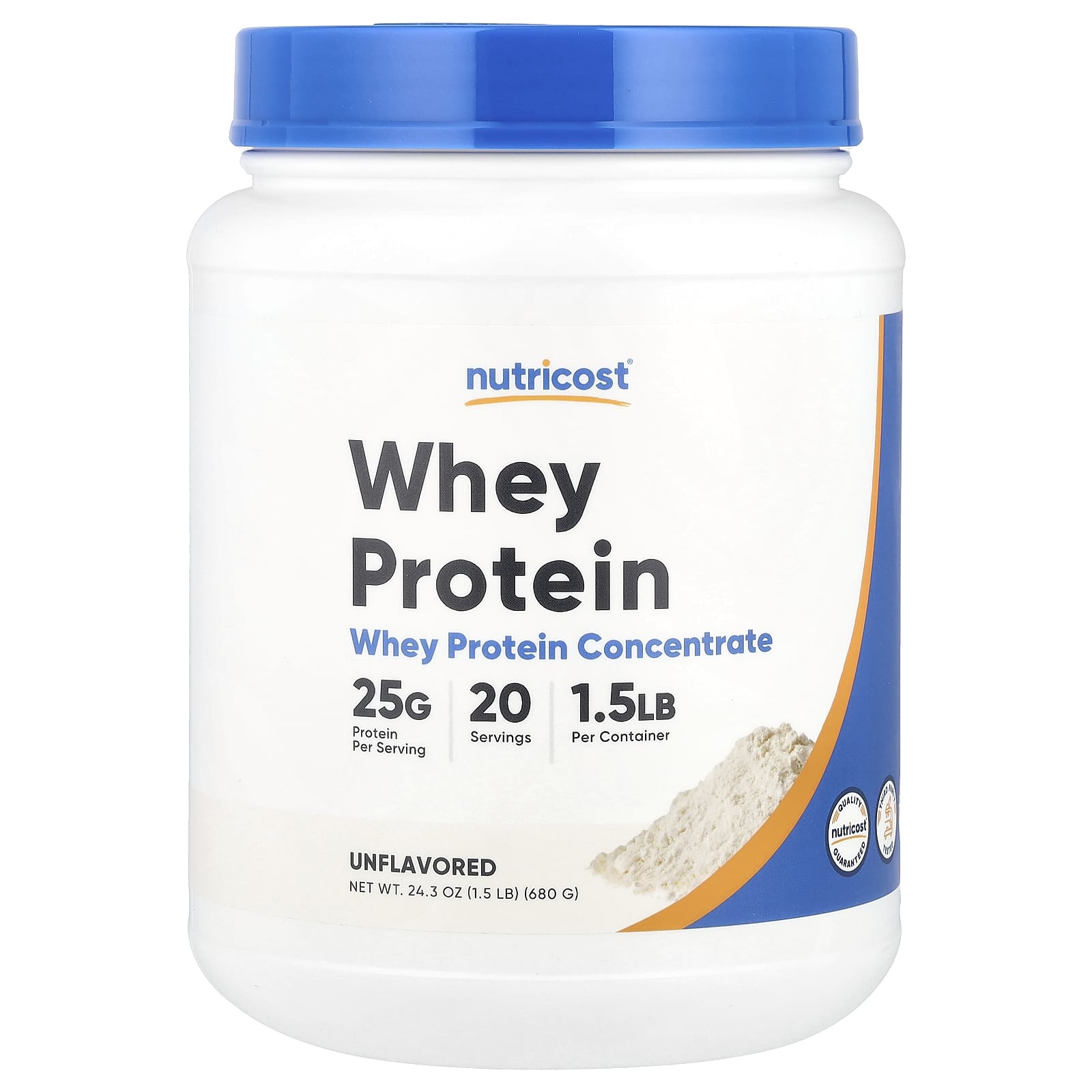 

Nutricost, Whey Protein Concentrate, Unflavored, 1.5 lb (680 g)