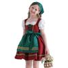 Halloween Bavarian Children's Costume Maid Dress Oktoberfest Pastoral Girls Dirndl Farm Dress