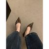 Commuter versatile single shoes women's shoes New Year's spring and autumn kitten heel pointed head shallow mouth thin heel ladyshoes