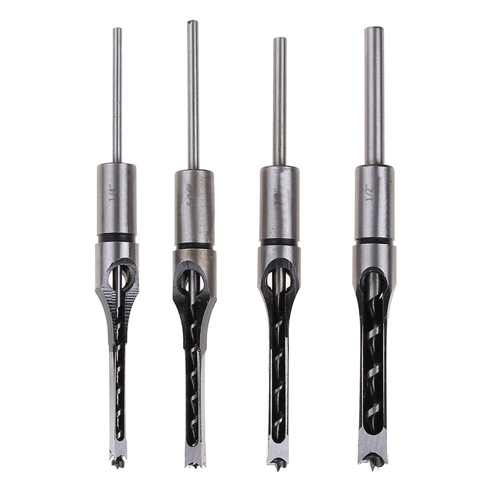 Premium British Lengthened Woodworking Tenon Machine with 4PC Square Hole Drill Bits